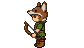 Pixel Art: character is wearing fox hat