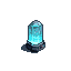 Pixel Art: encrypted data crystal, small glowing crystal storage device...