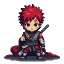 Pixel Art: Gaara (generated with AI by Tynvar Spirit).