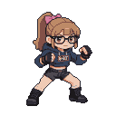 Retro Fighter Girl: Determined Stance, Classic Game Vibe