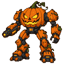 Pixel Art: pumpkin mech
