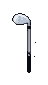 A pixelated golf club with a metallic head and dark grip.