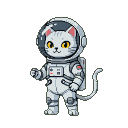 Pixel Art: cat spaceman