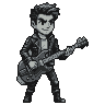 Pixel Art: hero with guitar