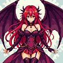 Pixel Art: Rias Gremory (generated with AI by Tynvar Spirit).