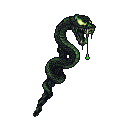 Pixel Art: unique venom wand of snake 45-angled sprite
