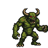 Retro Horror Monster: Menacing Green Beast Ready to Fight