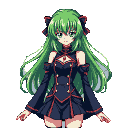 Pixel Art: C.C. (Code Geass) (generated with AI by Tynvar Spirit).