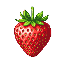 Pixel Art: strawberry (generated with AI and edited by pixie.haus).