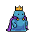 Regal Blue Slime King: Stoic Fantasy Portrait