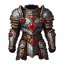 Pixel Art: armor with red gems game asset