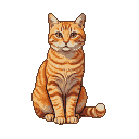 Pixel Art: ginger cat