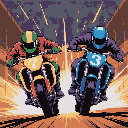 Pixel art generated with AI prompt: Last-second battle. The 