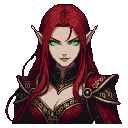 Pixel Art: blood elve female game character portrait