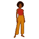 Pixel art generated with AI prompt: modern cuban afro woman 