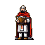Templar knight in white armor with red cape and helmet, holding an open book.