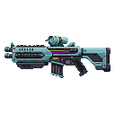 Pixel Art: futuristic weapon, 2d flat sprite (generated with AI by sandacz).