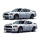 Pixel Art: Dodge Charger 2007 srt8 silver