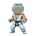 Pixel art generated with AI prompt: retro fighter bowl with 