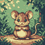 Pixel Art: simple small cute mouse (generated with AI by pixel).