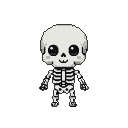 Pixel Art: kawaii skeleton