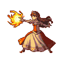 Pixel Art: princess casting fireball