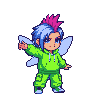 Image to pixel art reference - set of pixie girls in cool outfits