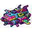 Pixel Art: minature funky space ship