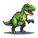 Pixel Art: T rex gamer