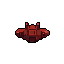 Pixel Art: 64x64px spacecraft with laser cannons at front. Top-down vie...