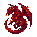 Pixel Art: red dragon