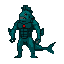 Pixel Art: humanoid fish game boss