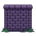 Pixel Art: create a tiled sprite of a wall made of dark purple brick (generated with AI by Brandros Sylph).