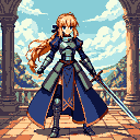 Pixel Art: Sabre (Fate/stay night) (generated with AI by Tynvar Spirit).