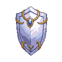 Pixel Art: Pixel art game asset, a Tall Shield, crafted from pristine p...