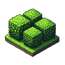 Pixel Art: Bushes isometric tile (generated with AI and edited by Alouka).