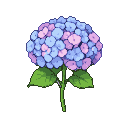 Pixel Art: pixel art hydrangea plant, small bush of hydrangea flowers, ...