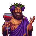 Pixel Art: god of wine portrait