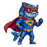 Pixel Art: fish super hero