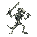 Pixel Art: bone salamander hero humanoid