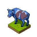 Pixel Art: blue cow isometric view