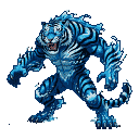 Pixel Art: water tiger humanoid boss