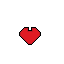 A vibrant red pixel art heart on a black background.