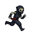 Stealthy Skeleton Ninja Dashes: Red Eyes, Crimson Sash