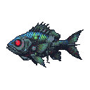 Pixel Art: cyber mutant fish