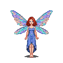 Pixel Art: beautiful pixie woman with huge wings (generated with AI and edited by sandacz).