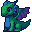 Pixel Art: vary small dragon centered on the canvas