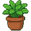 Pixel Art: pot with cute plant