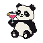 Pixel Art: panda with fancy drink