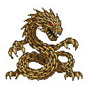Pixel Art: golden chain monster
